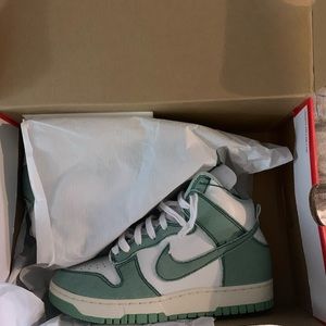 nike high dunk 1985 women green denim size 8